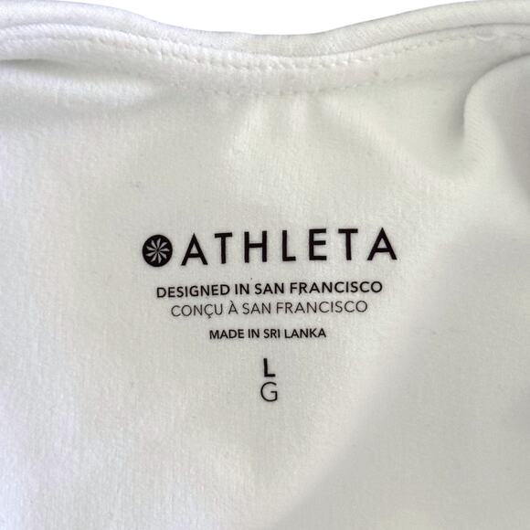 NWOT Women's Athleta White Conscious Crop Tank Top Padded Built-In Bra - Large - Picture 4 of 4